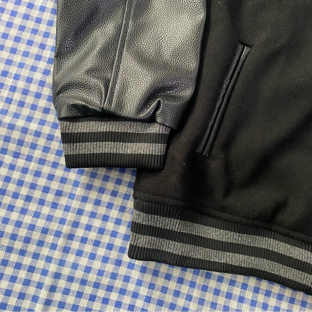 Nike Black Varsity Jacket with Teal Accents - Picture 4 of 9